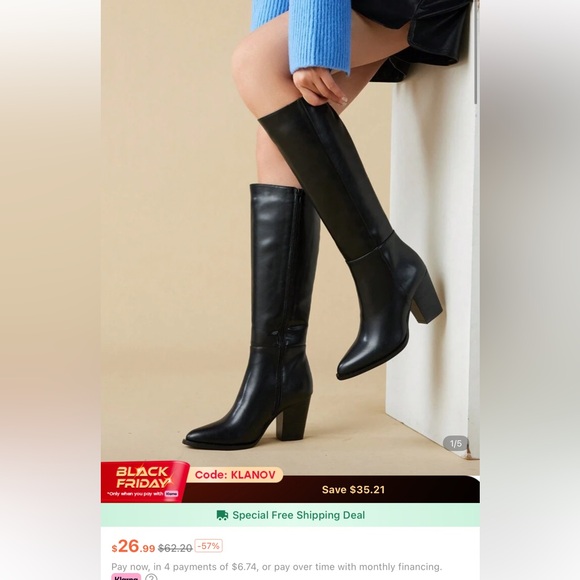 Faux leather boots - Picture 1 of 2